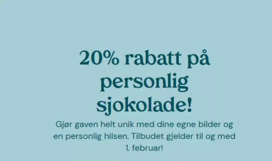 CoolStuff-katalog i Laksevåg | 20% rabatt på personlig sjokolade | 2026-01-28T00:00:00.000Z - 2026-02-01T00:00:00.000Z
