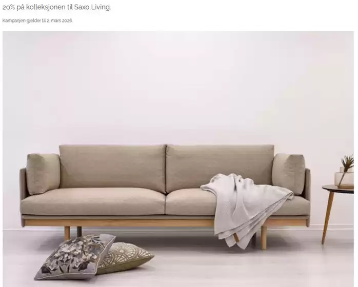 Blåmann møbler-katalog i Kleppestø | 20% på kolleksjonen til Saxo Living | 2026-01-29T00:00:00.000Z - 2026-03-02T00:00:00.000Z