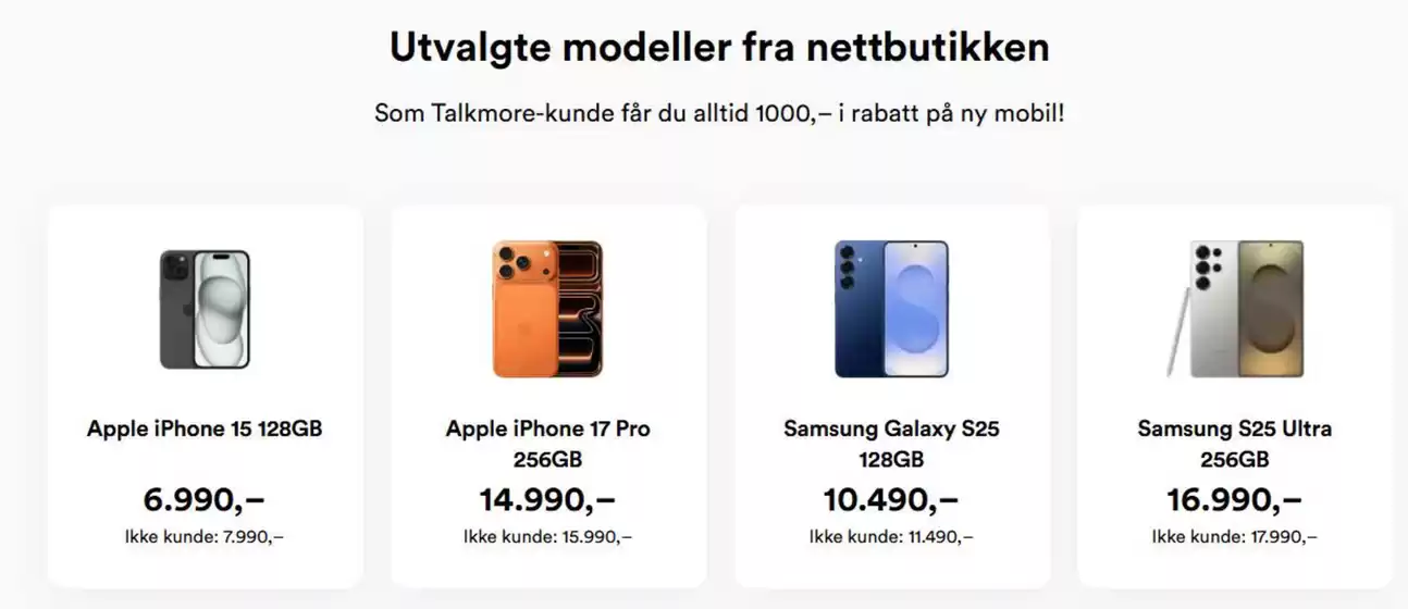 Talkmore-katalog i Tromsø | 1000,– rabatt | 2026-01-30T00:00:00.000Z - 2026-02-13T00:00:00.000Z