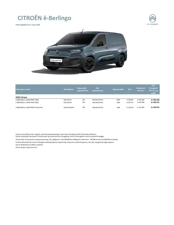 Citroën-katalog i Seljord | Kundeprisliste e BERLINGO Varebil 2026 | 2026-01-01T00:00:00.000Z - 2026-12-31T00:00:00.000Z