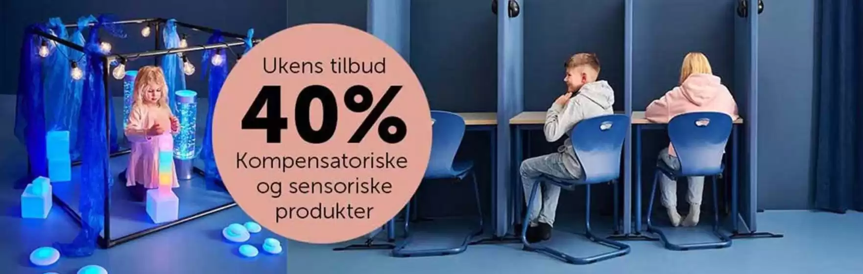 Lekolar-katalog i Sunndalsøra | Ukens tilbud 40% Kompensatoriske og sensoriske produkter .Rabatten gjelder til og med 06.02.26, og kan ikke kombineres med andre rabatter, på kampanje-avtale-nettopriser, eller på allerede utførte ordre | 2026-02-04T00:00:00.000Z - 2026-02-06T00:00:00.000Z