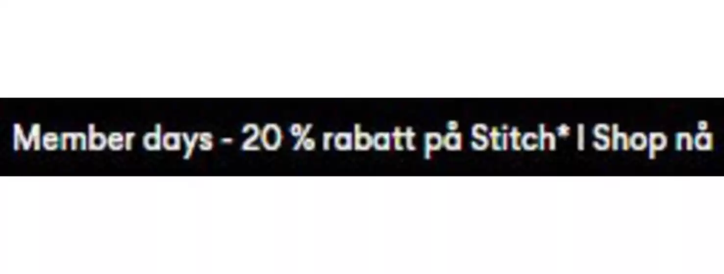 Name It-katalog i Sunndalsøra | Member days - 20 % rabatt på Stitch | 2026-02-04T00:00:00.000Z - 2026-02-08T00:00:00.000Z