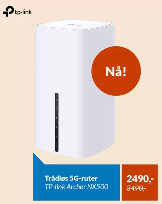 Kjell & Company-katalog i Namsos | TP-Link Archer NX500[ 2490,- | 2026-02-04T00:00:00.000Z - 2026-02-22T00:00:00.000Z