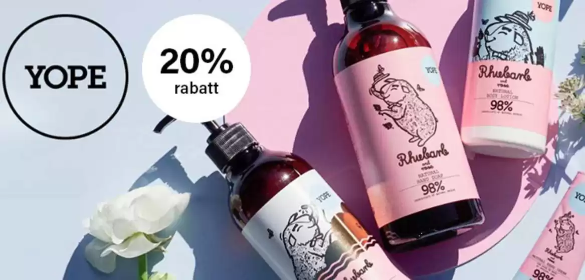 Shopping4net-katalog i Oslo | LANSERINGSKAMPANJE! YOPE 20% rabatt! | 2026-02-04T00:00:00.000Z - 2026-02-15T00:00:00.000Z