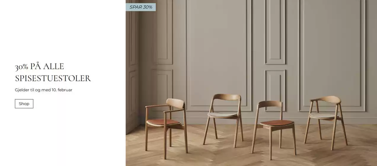 Bolia-katalog i Isdalstø | 30% PÅ ALLE SPISESTUESTOLER | 2026-02-05T00:00:00.000Z - 2026-02-10T00:00:00.000Z