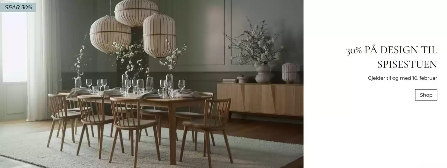 Bolia-katalog i Isdalstø | 30% PÅ DESIGN TIL SPISESTUEN | 2026-02-05T00:00:00.000Z - 2026-02-10T00:00:00.000Z