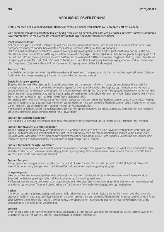 HTH-katalog i Tønsberg | Vedlikeholdsveiledning | 2026-02-12T00:00:00.000Z - 2026-02-26T00:00:00.000Z