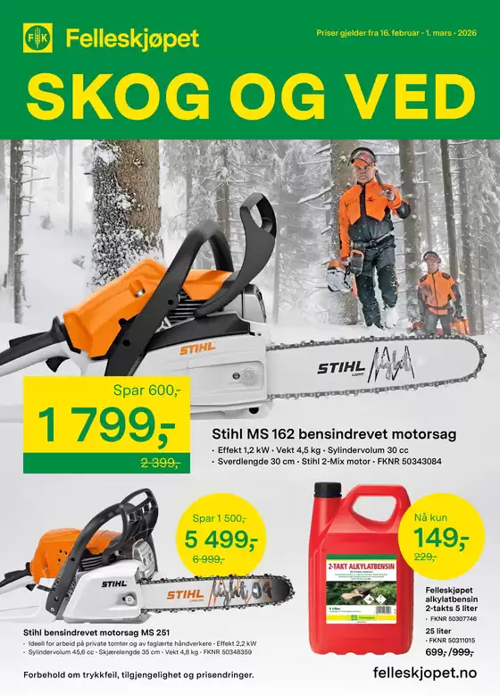 Felleskjøpet-katalog i Støren | Skog og ved proff | 2026-02-16T00:00:00.000Z - 2026-03-01T00:00:00.000Z