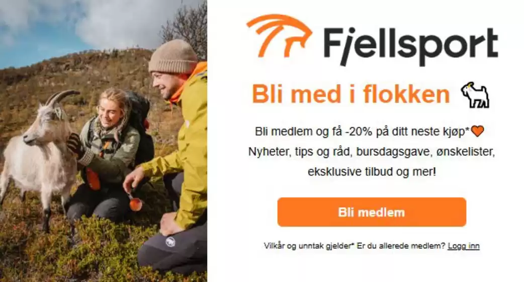 Fjellsport-katalog i Bergen | Bli medlem og få -20% på ditt neste kjøp | 2026-02-17T00:00:00.000Z - 2026-02-28T00:00:00.000Z