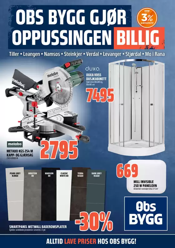 Obs Bygg-katalog i Haugesund | Flotte rabatter på utvalgte produkter | 2026-02-22T00:00:00.000Z - 2026-03-08T00:00:00.000Z