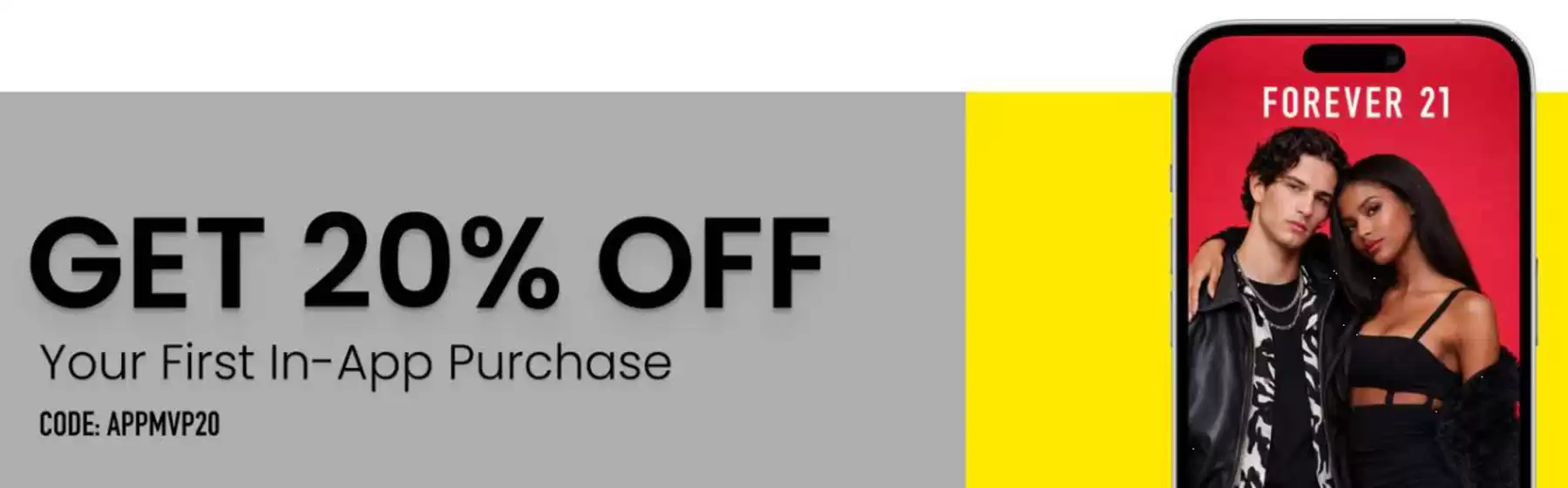 Forever 21-katalog i Moss | Get 20% off your first in-app purchase, code APPMVP20 | 2026-02-23T00:00:00.000Z - 2026-03-08T00:00:00.000Z