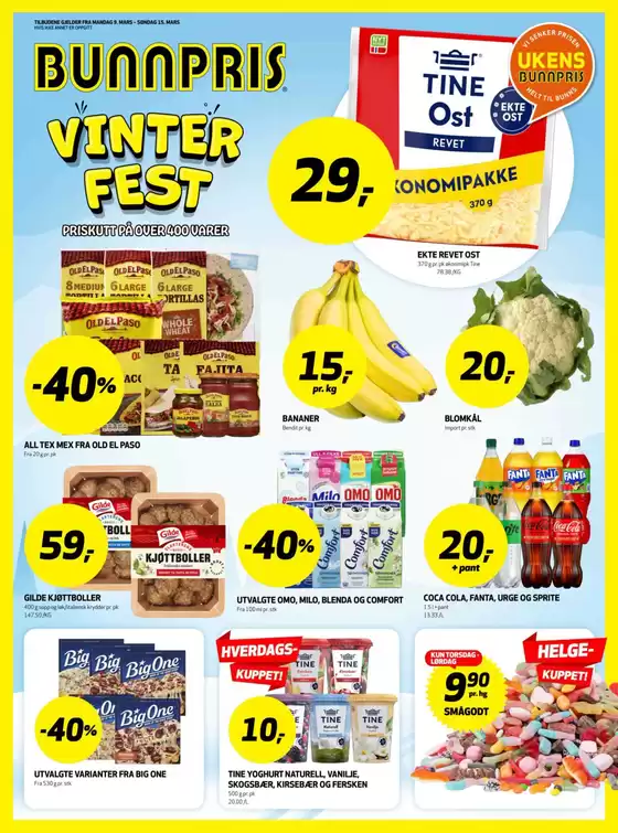 Bunnpris-katalog i Bergen | Rabatter og kampanjer | 2026-03-09T00:00:00.000Z - 2026-03-15T00:00:00.000Z