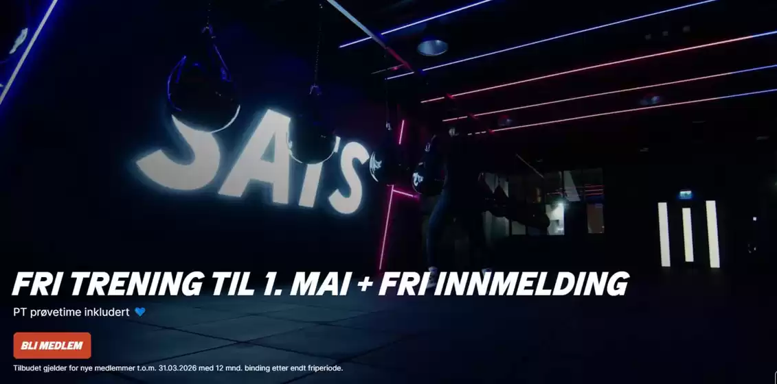 Sats Elixia-katalog i Skudeneshavn | Fri trening til 1. mai + fri innmelding | 2026-03-09T00:00:00.000Z - 2026-03-31T00:00:00.000Z