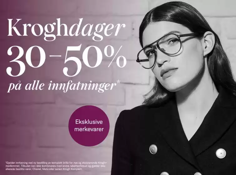 Krogh Optikk-katalog | 30-50% på alle innfatninger | 2026-03-09T00:00:00.000Z - 2026-03-22T00:00:00.000Z