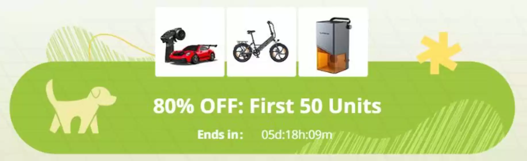 Banggood-katalog i Tynset | 80% Off first 50 units | 2026-03-12T00:00:00.000Z - 2026-03-17T00:00:00.000Z