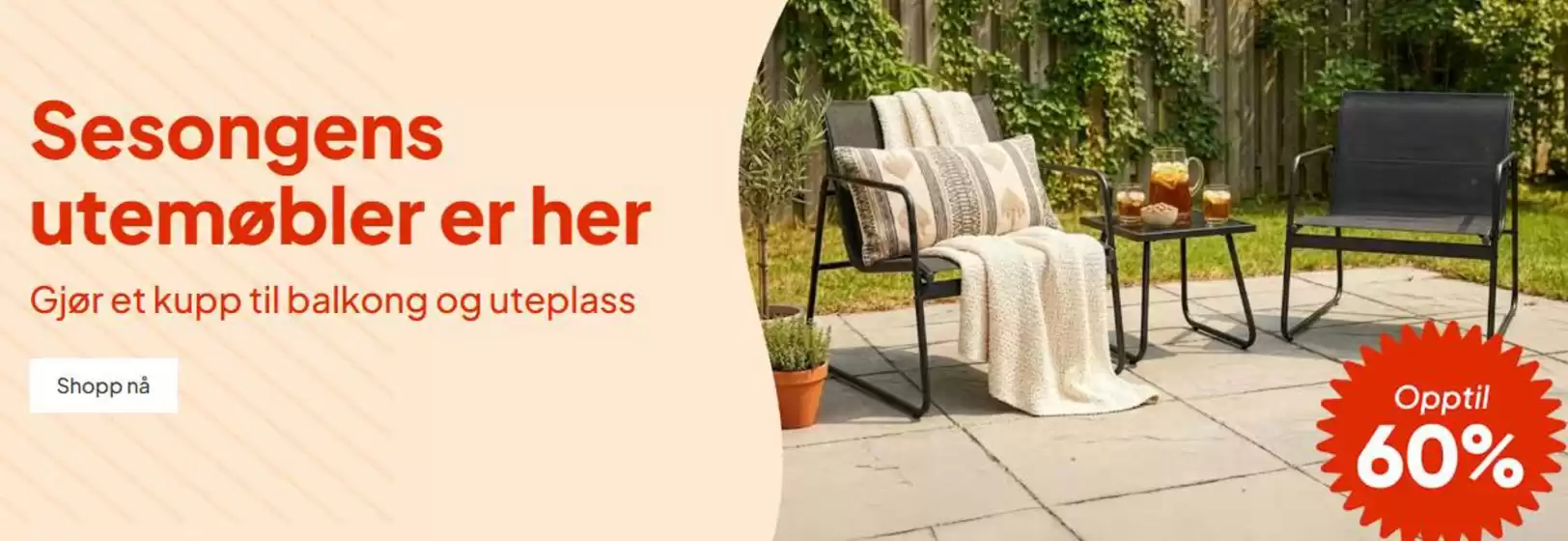 Trademax-katalog i Drøbak | Opptil 60% Gjør et kupp til balkong og uteplass | 2026-03-12T00:00:00.000Z - 2026-03-19T00:00:00.000Z