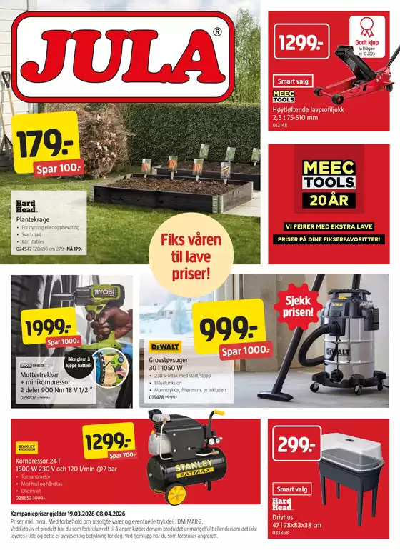 Jula-katalog i Evje | Jula Kundeavis | 2026-03-19T00:00:00.000Z - 2026-04-08T00:00:00.000Z