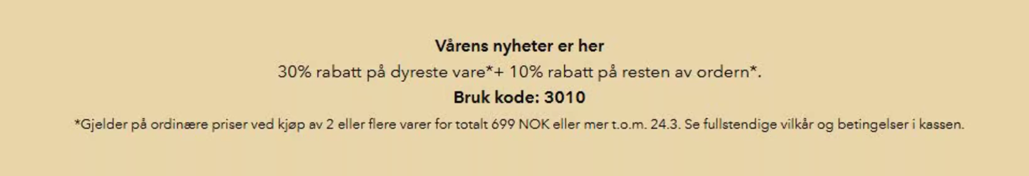La Redoute-katalog i Gjøvik | 30% rabatt på dyreste vare+ 10% rabatt på resten av ordern. Bruk kode: '3010' .Gjelder på ordinære priser ved kjøp av 2 eller flere varer for totalt 699 NOK eller mer | 2026-03-19T00:00:00.000Z - 2026-03-24T00:00:00.000Z