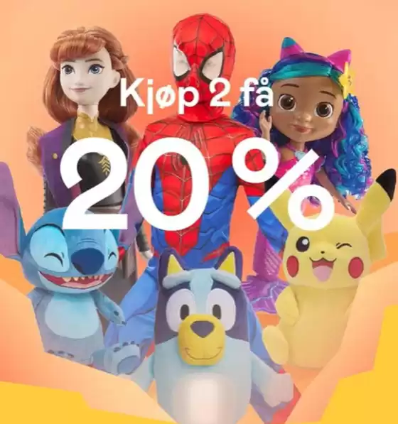 Jollyroom-katalog | Kjøp 2 og få 20% på favorittfigurer. Gjelder ved kjøp av 2 produkter eller flere til en verdi av minst 599kr. | 2026-03-24T00:00:00.000Z - 2026-03-30T00:00:00.000Z