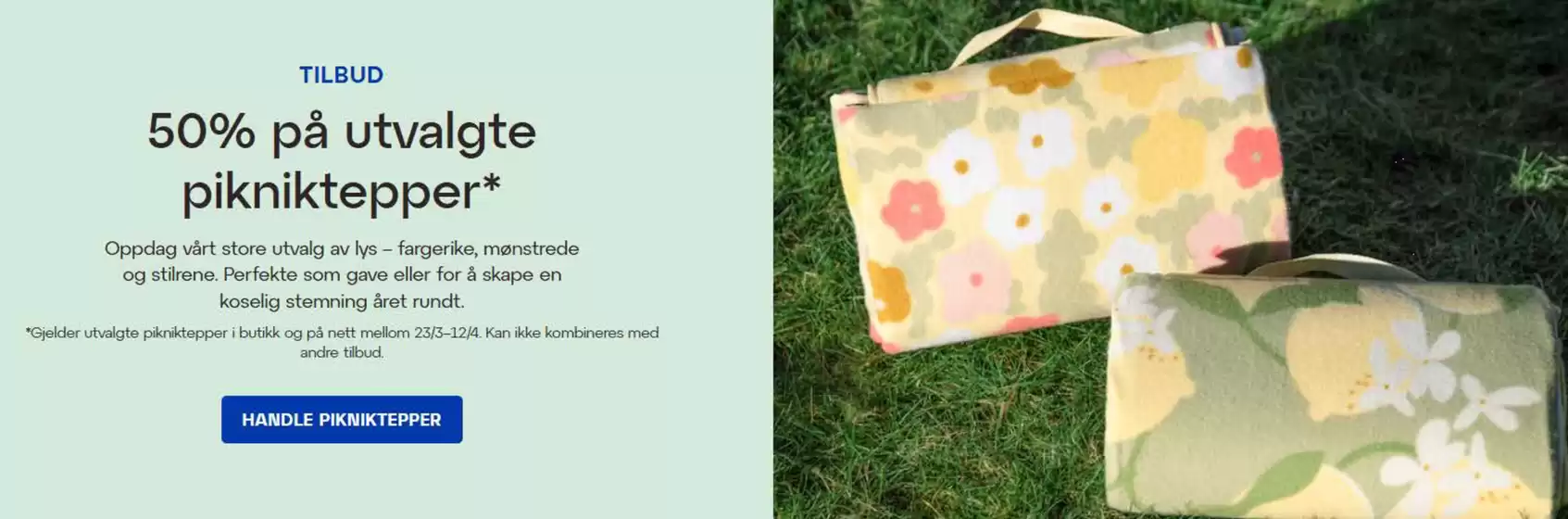 Lagerhaus-katalog i Rykkinn | 50% på utvalda picknickfiltar | 2026-03-25T00:00:00.000Z - 2026-04-12T00:00:00.000Z