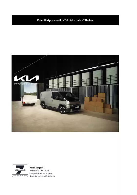 Kia-katalog i Elverum | Kia PV5 Cargo | 2026-03-27T00:00:00.000Z - 2026-04-10T00:00:00.000Z