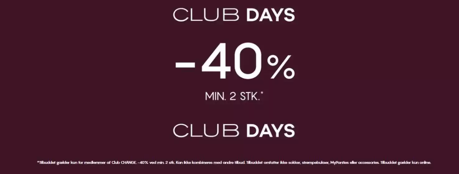 CHANGE Lingerie-katalog i Meråker | -40% gælder kun for medlemmer af Club CHANGE-40% ved min. 2 stk | 2026-03-30T00:00:00.000Z - 2026-04-12T00:00:00.000Z