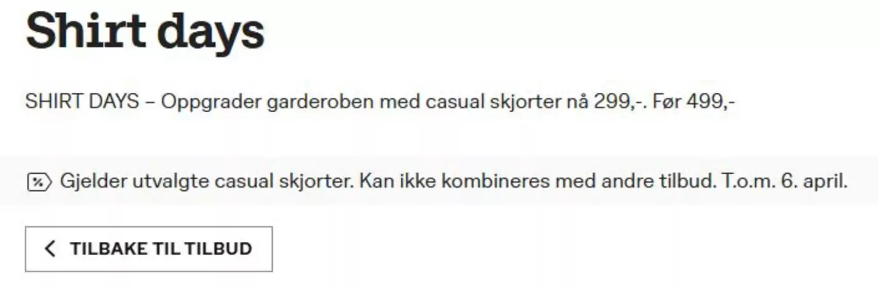 Dressmann XL-katalog i Meråker | SHIRT DAYS – Oppgrader garderoben med casual skjorter nå 299,-. Før 499,- | 2026-03-30T00:00:00.000Z - 2026-04-06T00:00:00.000Z