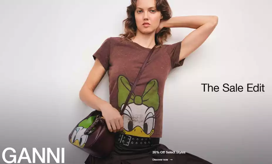 Ganni-katalog i Meråker | 35% off a special selection of styles using code GANNIEDIT35 at checkout | 2026-03-30T00:00:00.000Z - 2026-03-31T00:00:00.000Z