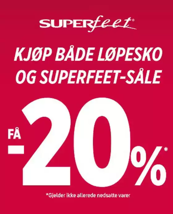 Sport 1-katalog | KJØP BÅDE LØPESKO OG SUPERFEET-SÅLE FÅ -20% | 2026-03-31T00:00:00.000Z - 2026-04-10T00:00:00.000Z