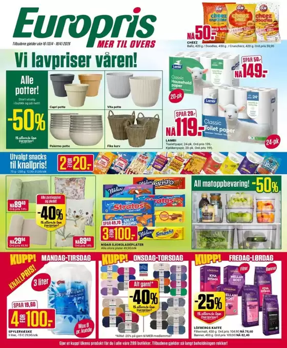 Europris-katalog i Skien | Europris DM 16-26 MYBRING | 2026-04-13T00:00:00.000Z - 2026-04-18T00:00:00.000Z