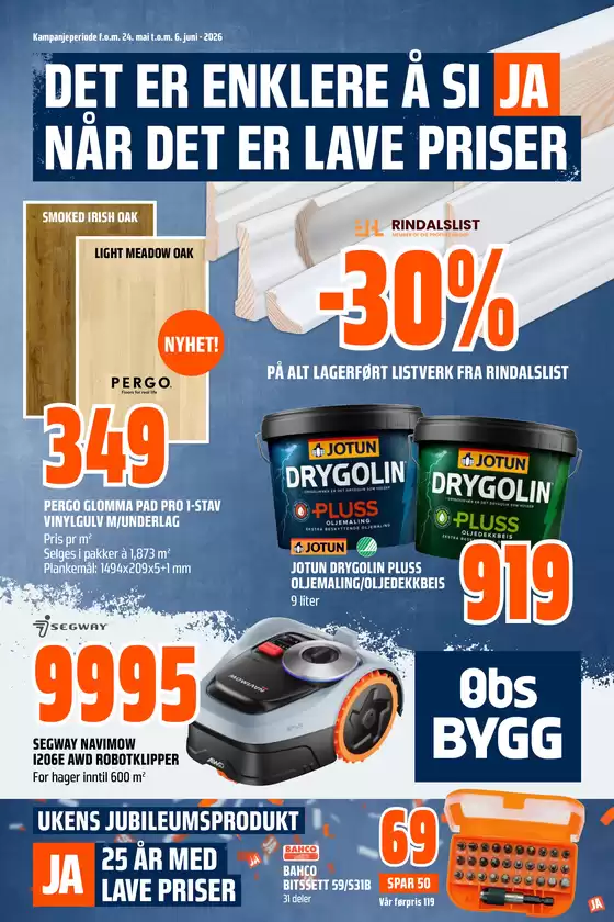 Obs Bygg-katalog | Våre beste tilbud for deg | 2026-05-24T00:00:00.000Z - 2026-06-06T00:00:00.000Z