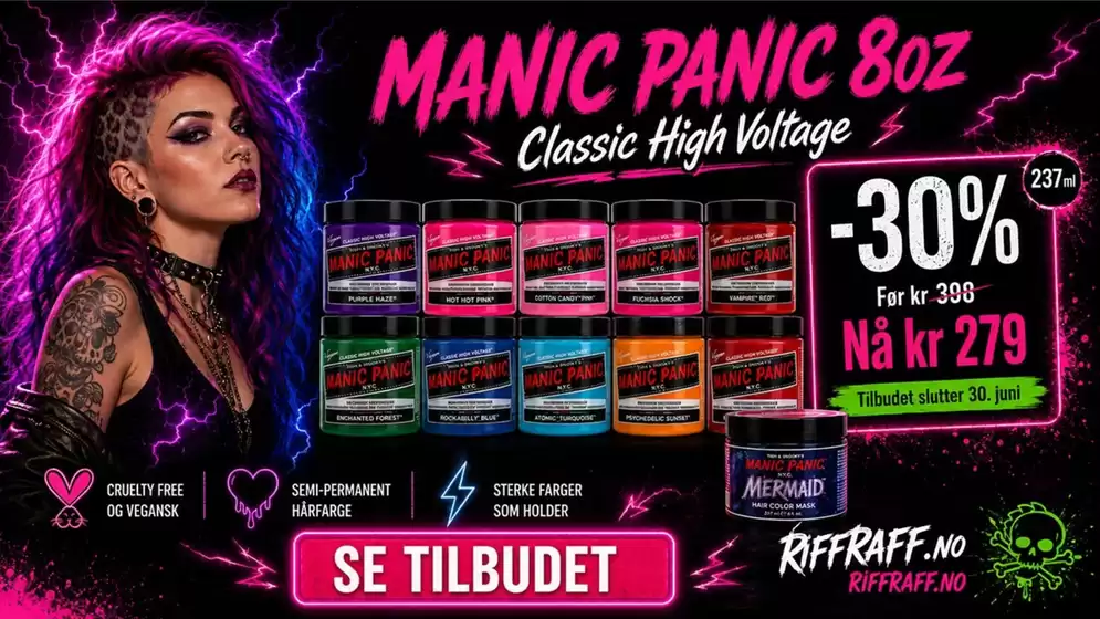 Riff Raff-katalog | Manic Panic 8oz | 2026-06-09T00:00:00.000Z - 2026-06-30T00:00:00.000Z