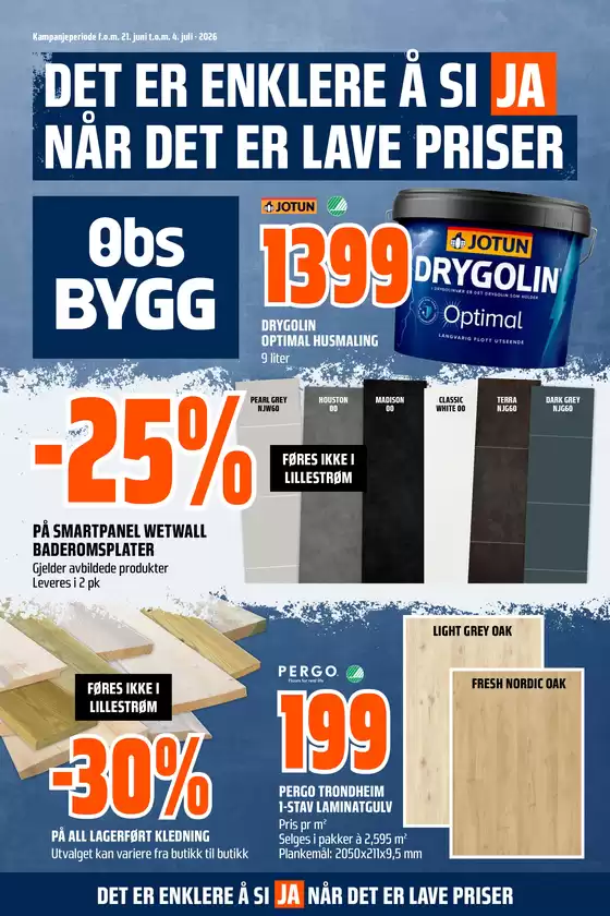 Obs Bygg-katalog i Lyefjell | Våre beste kupp | 2026-06-21T00:00:00.000Z - 2026-07-04T00:00:00.000Z
