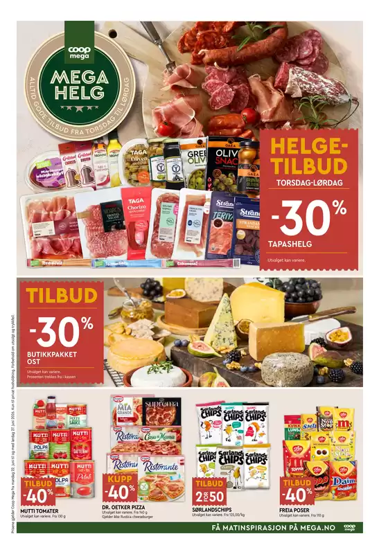 Coop Mega-katalog i Arendal | Flotte rabatter på utvalgte produkter | 2026-06-22T00:00:00.000Z - 2026-06-28T00:00:00.000Z