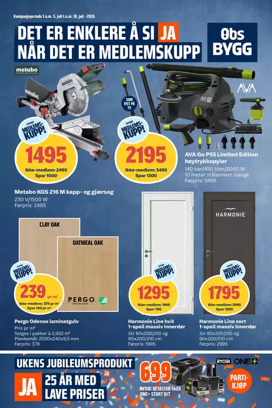 Obs Bygg-katalog | Topptilbud og rabatter | 2026-07-05T00:00:00.000Z - 2026-07-18T00:00:00.000Z