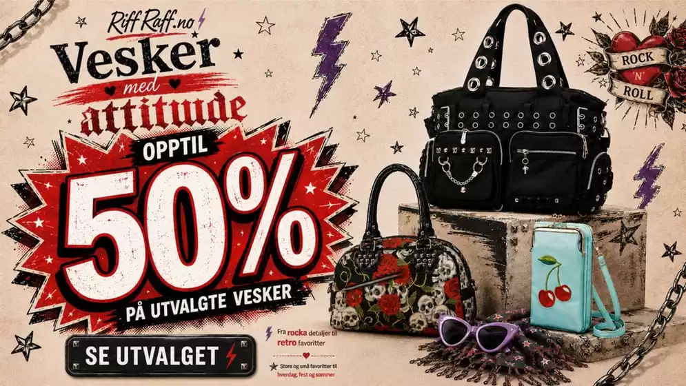 Riff Raff-katalog | Vesker med attitude | 2026-07-07T00:00:00.000Z - 2026-07-21T00:00:00.000Z