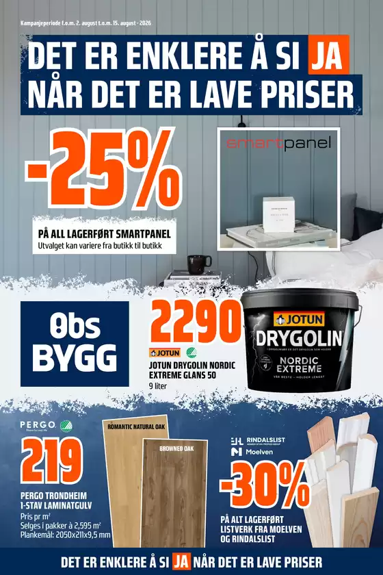 Obs Bygg-katalog i Øyer | Flott tilbud for kuppjegere | 2026-08-02T00:00:00.000Z - 2026-08-15T00:00:00.000Z