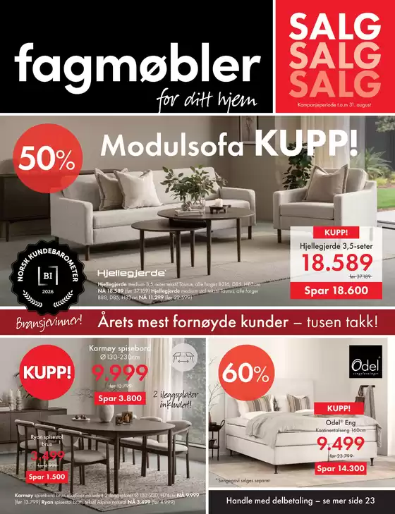Fagmøbler kundeavis i Etne | Dm 2026 august | 2026-08-02T00:00:00.000Z - 2026-08-31T00:00:00.000Z