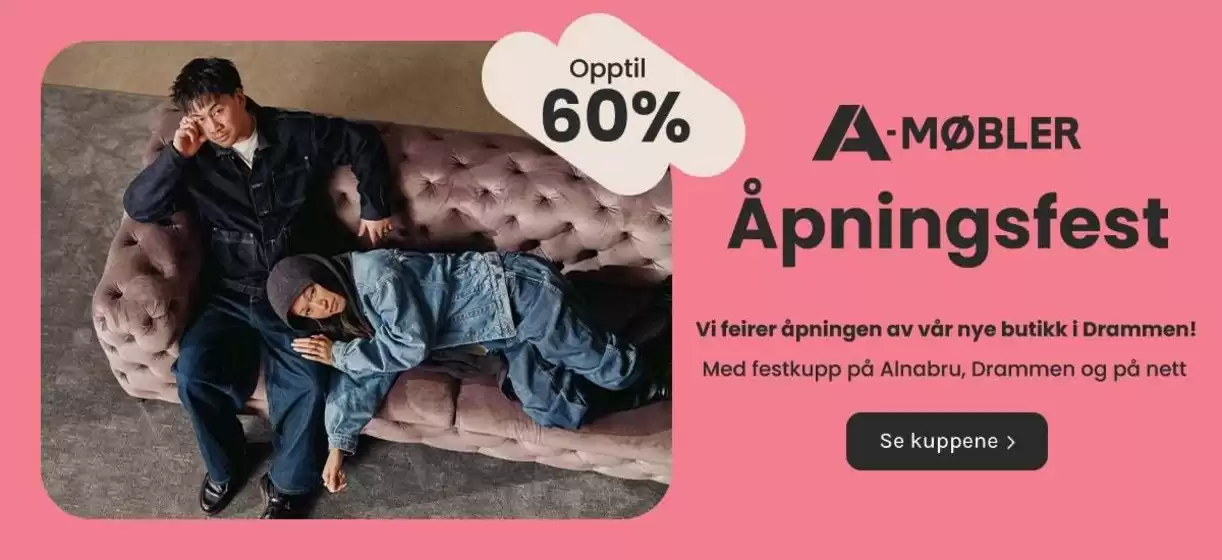 A-Møbler kundeavis i Holtålen | Topptilbud og rabatter | 2026-08-04T00:00:00.000Z - 2026-08-18T00:00:00.000Z