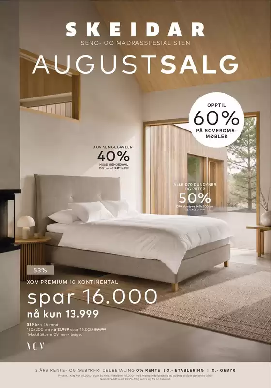 Skeidar-katalog | Augustsalg soverom | 2026-08-10T00:00:00.000Z - 2026-09-08T00:00:00.000Z