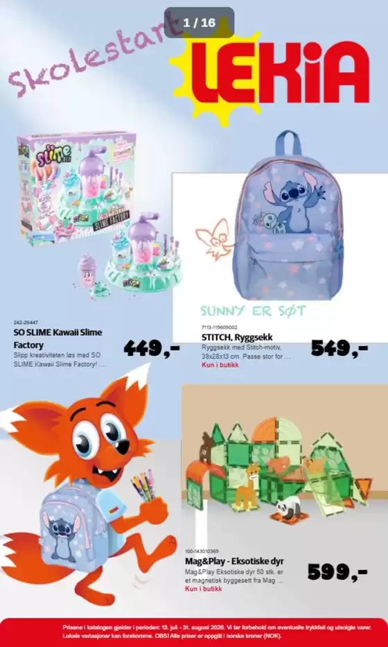 Lekia-katalog | Skolestart | 2026-08-13T00:00:00.000Z - 2026-08-31T00:00:00.000Z