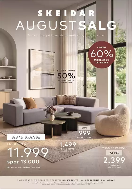 Skeidar-katalog i Arendal | Augustsalg uke 33 | 2026-08-10T00:00:00.000Z - 2026-09-08T00:00:00.000Z