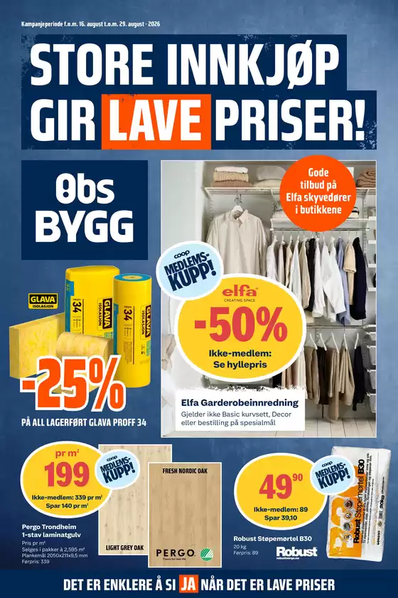 Obs Bygg-katalog i Mo i Rana | Topptilbud for alle kuppjegere | 2026-08-16T00:00:00.000Z - 2026-08-29T00:00:00.000Z