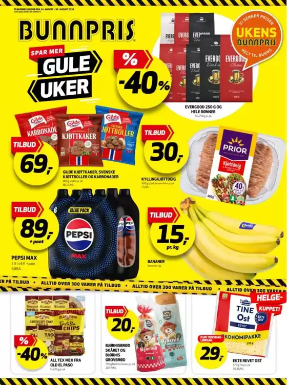Bunnpris-katalog | Nye tilbud å oppdage | 2026-08-24T00:00:00.000Z - 2026-08-30T00:00:00.000Z