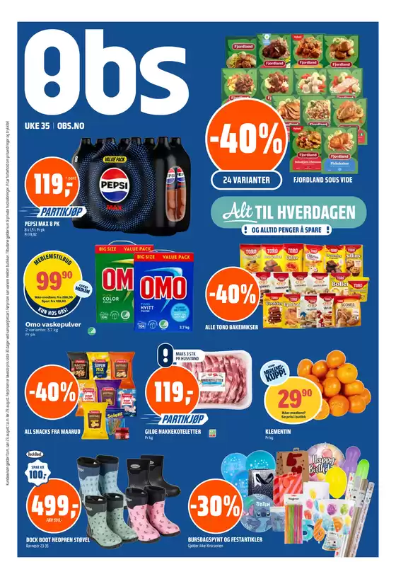 Obs-katalog i Vestvågøy | Eksklusive tilbud for våre kunder | 2026-08-25T00:00:00.000Z - 2026-08-31T00:00:00.000Z