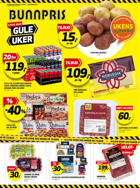 Bunnpris-katalog | Flotte rabatter på utvalgte produkter | 2026-08-31T00:00:00.000Z - 2026-09-06T00:00:00.000Z