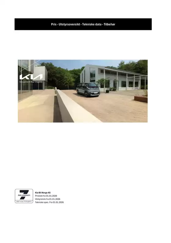 Kia-katalog | 2026 kia norge pv5 passenger lr kundeprisliste 01 01 2026 | 2026-01-01T00:00:00.000Z - 2026-12-31T00:00:00.000Z