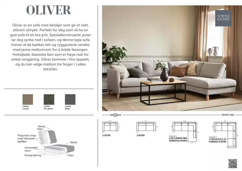 Møbelringen-katalog i Ørnes | North living oliver sofa | 2026-09-03T00:00:00.000Z - 2026-09-17T00:00:00.000Z
