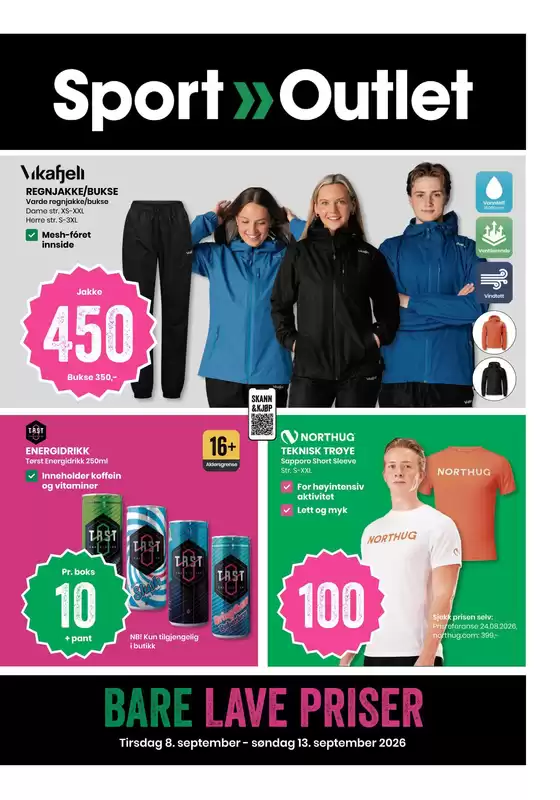 Sport Outlet-katalog | Flott tilbud for alle kunder | 2026-09-08T00:00:00.000Z - 2026-09-13T00:00:00.000Z