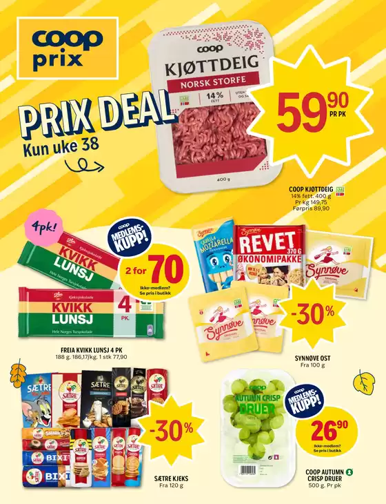 Coop Prix kundeavis i Sauland | Aktuelle tilbud og kampanjer | 2026-09-14T00:00:00.000Z - 2026-09-20T00:00:00.000Z